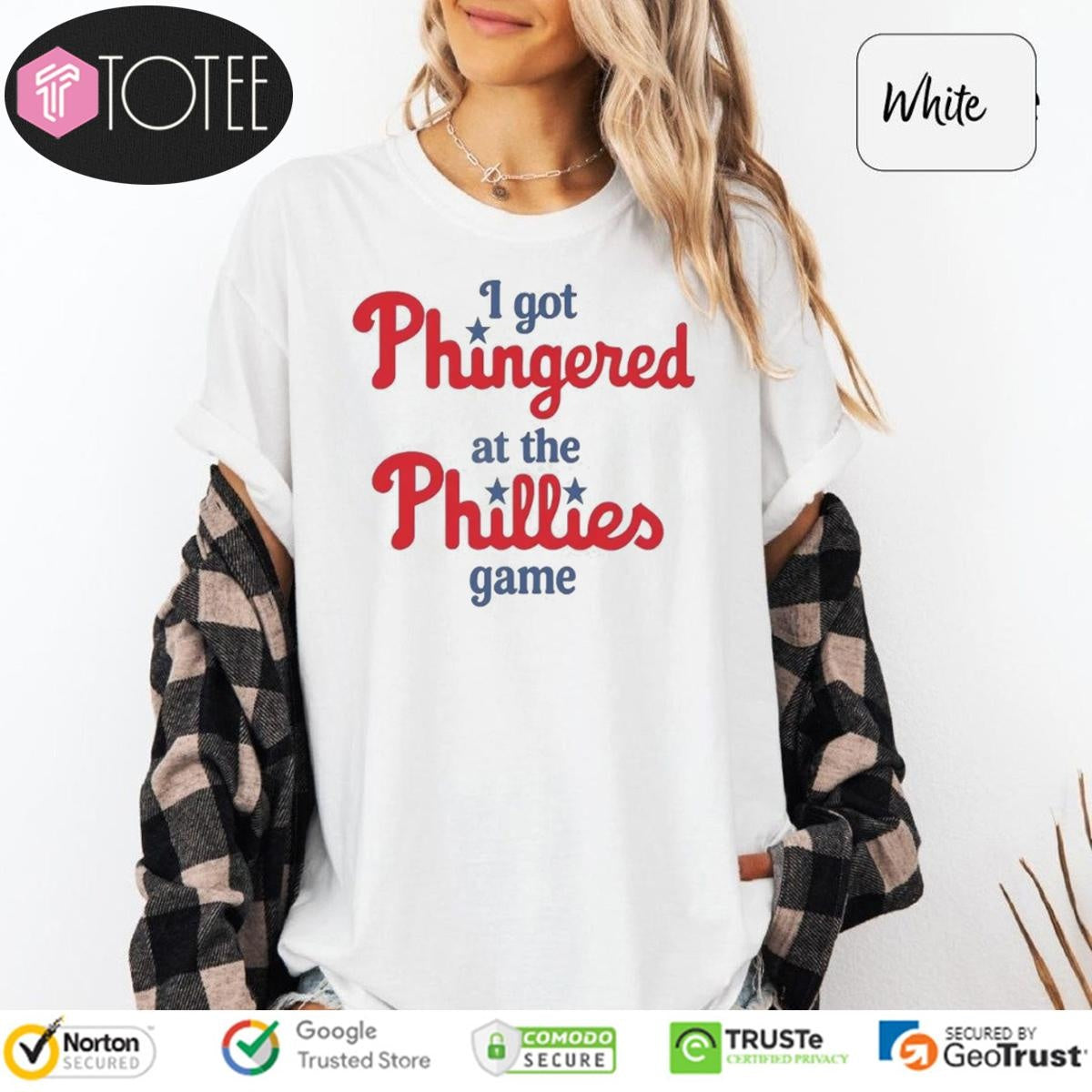 I Got Phingered At The Phillies Game Philadelphia Phillies Baseball T-shirt
