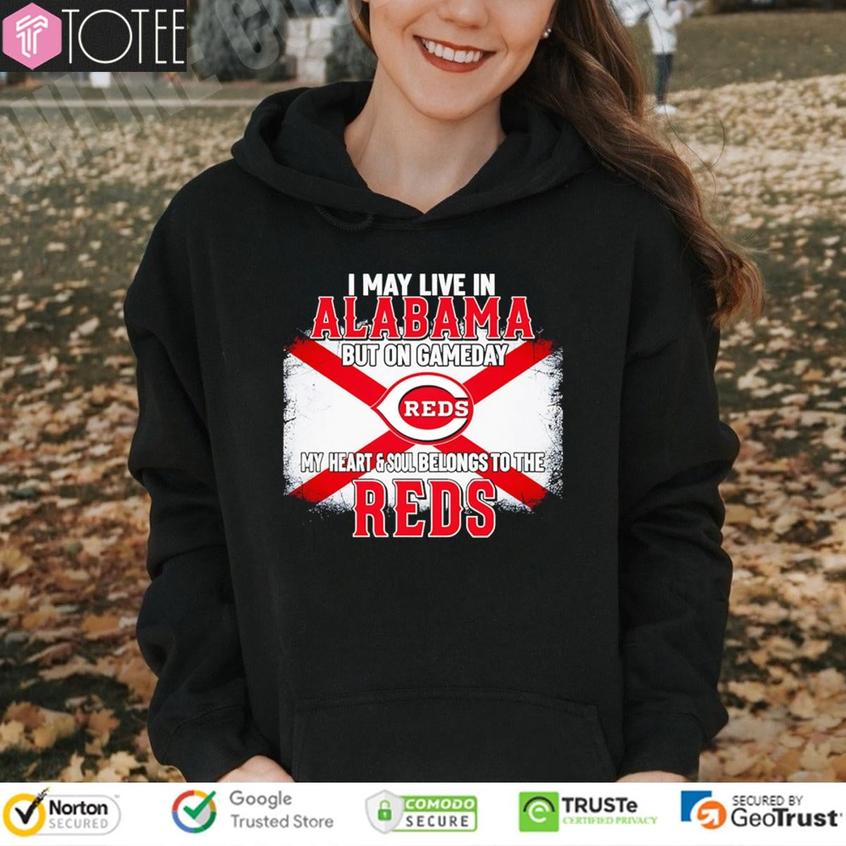 I May Live In Alabama But On Gameday My Heart & Soul Belongs To Cincinnati Reds T-shirt