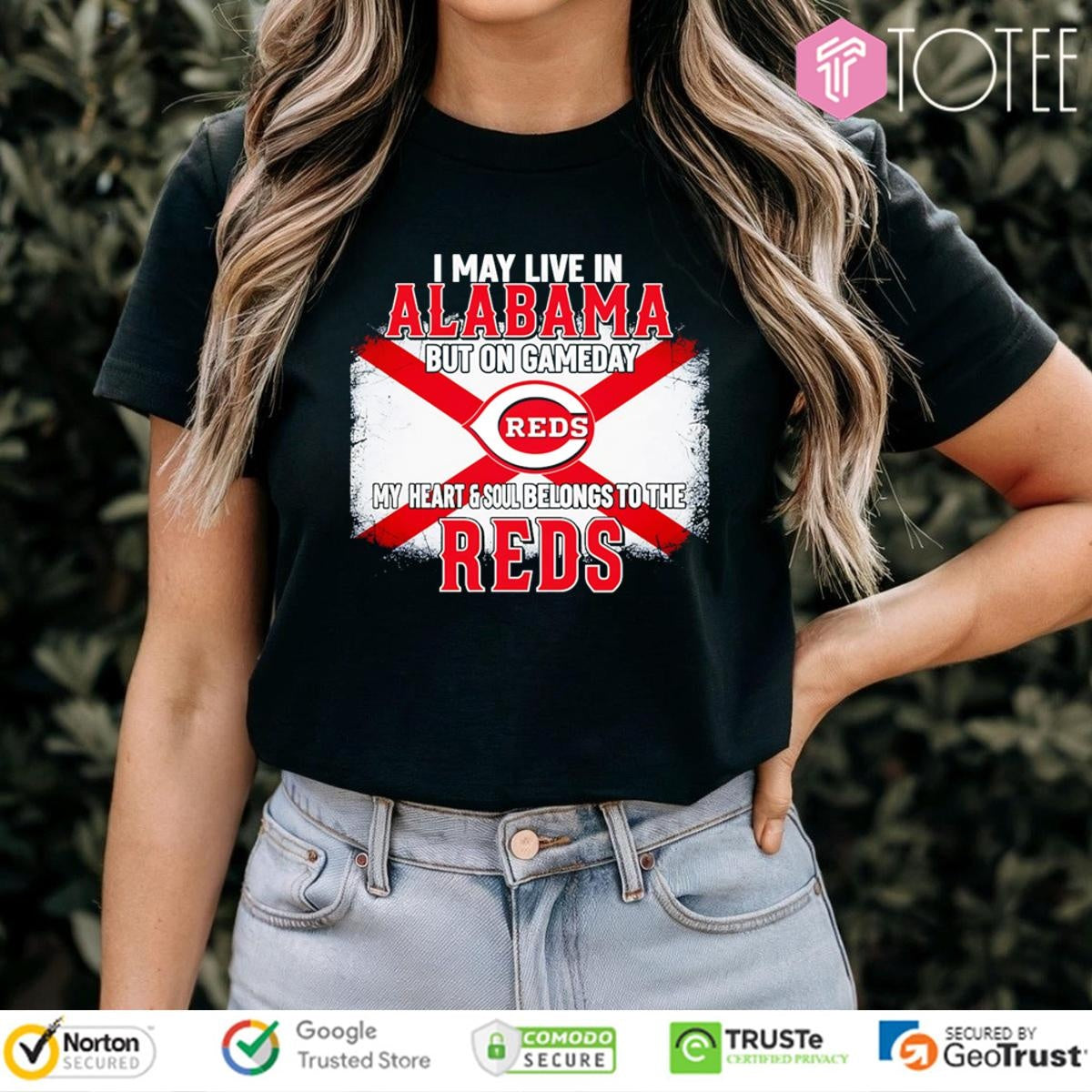I May Live In Alabama But On Gameday My Heart & Soul Belongs To Cincinnati Reds T-shirt