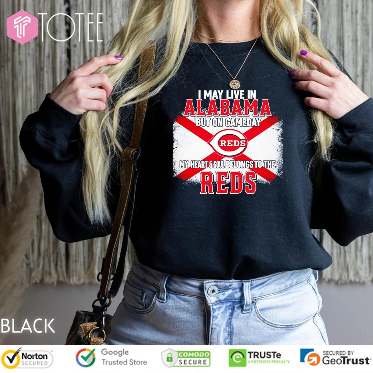 I May Live In Alabama But On Gameday My Heart & Soul Belongs To Cincinnati Reds T-shirt