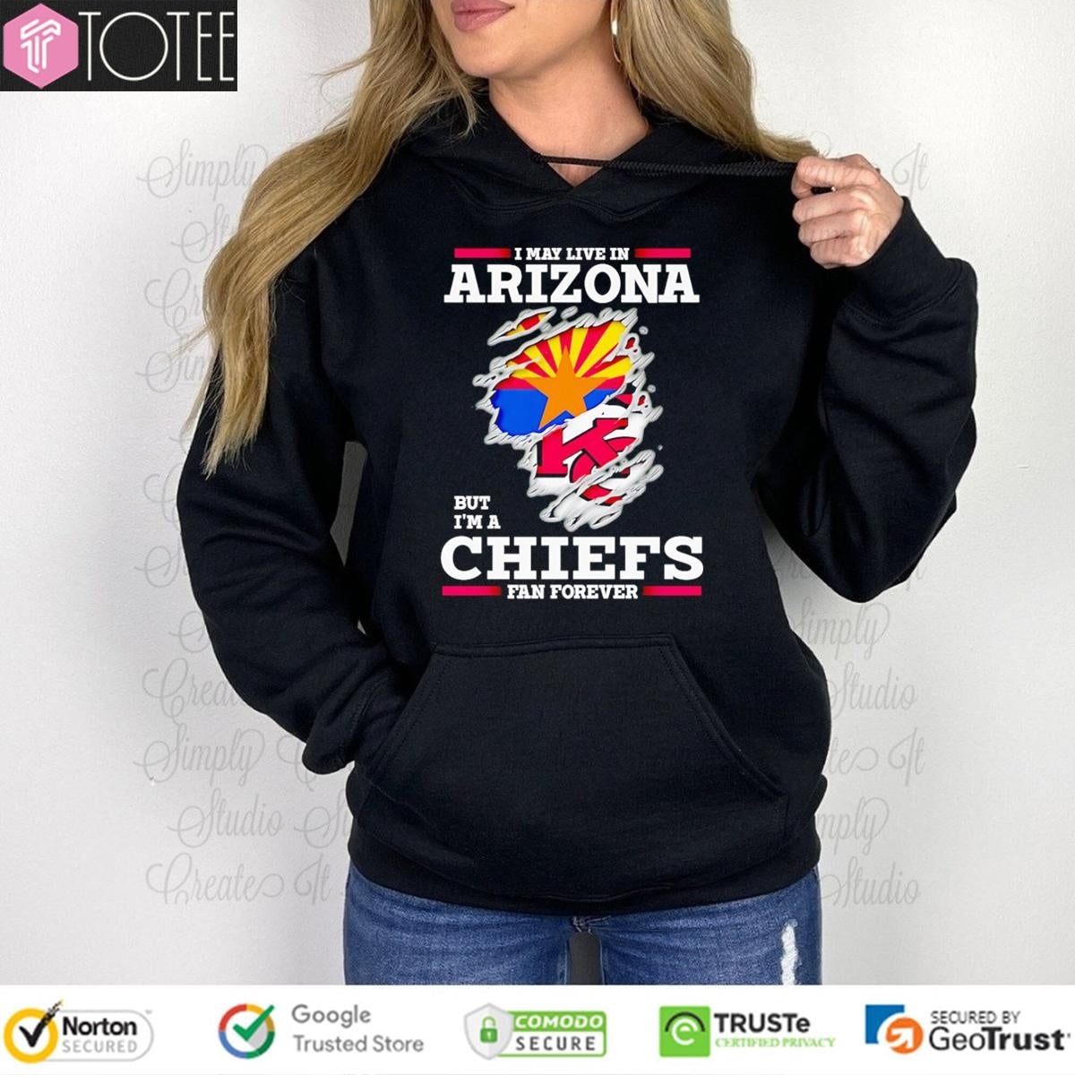 I May Live In Arizona But Im A Kansas City Chiefs Fan Forever Torn T-shirt