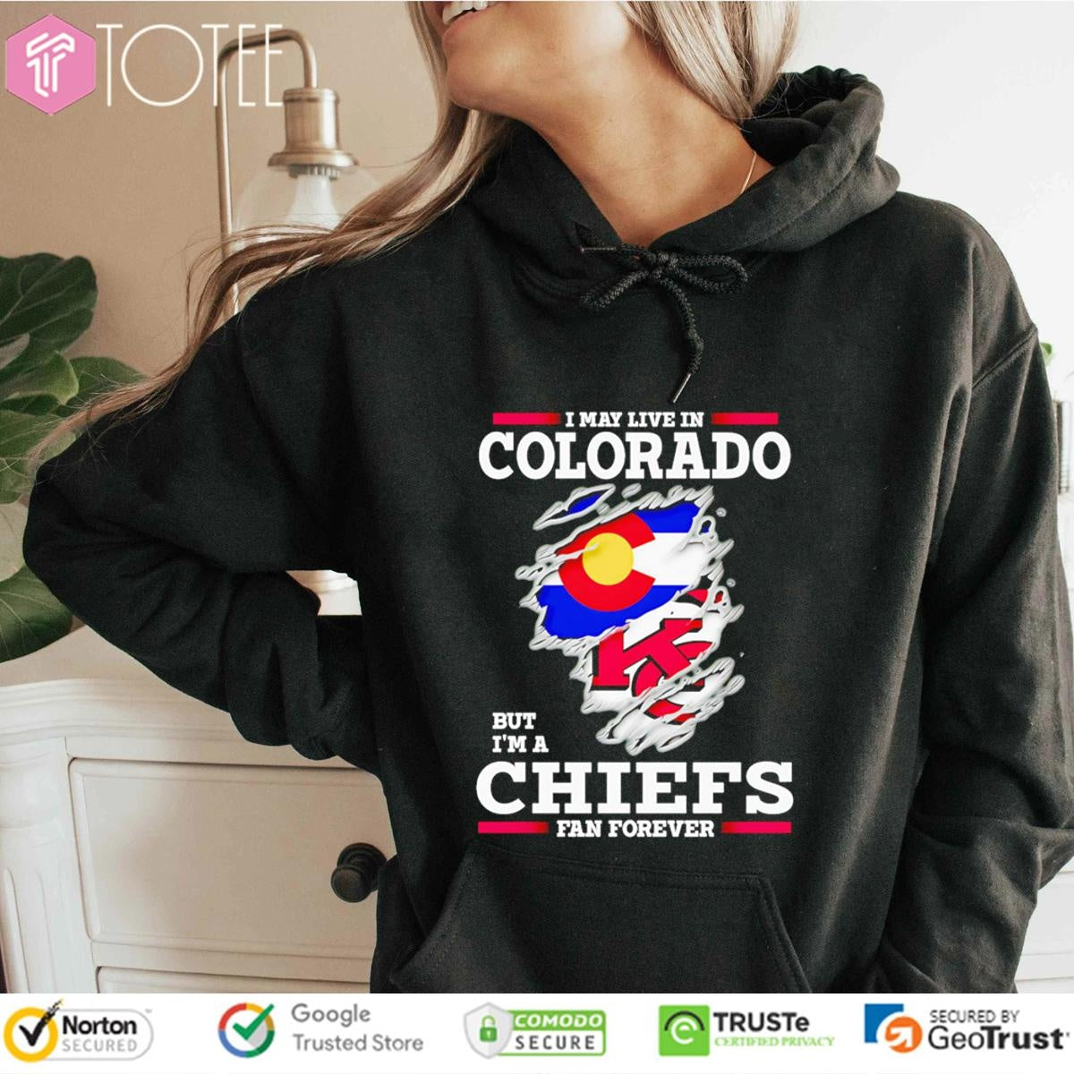 I May Live In Colorado But Im A Kansas City Chiefs Fan Forever Torn T-shirt