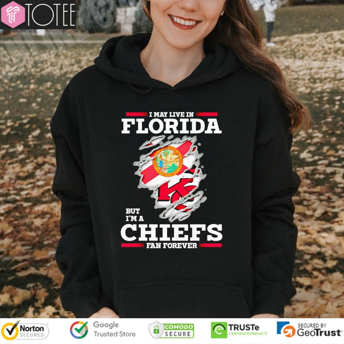 I May Live In Florida But Im A Kansas City Chiefs Fan Forever Torn T-shirt