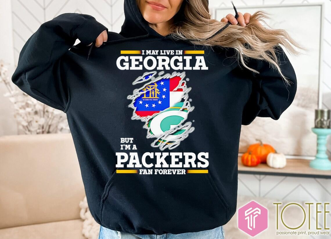 I May Live In Georgia But Im A Green Bay Packers Fan Forever Torn T-shirt