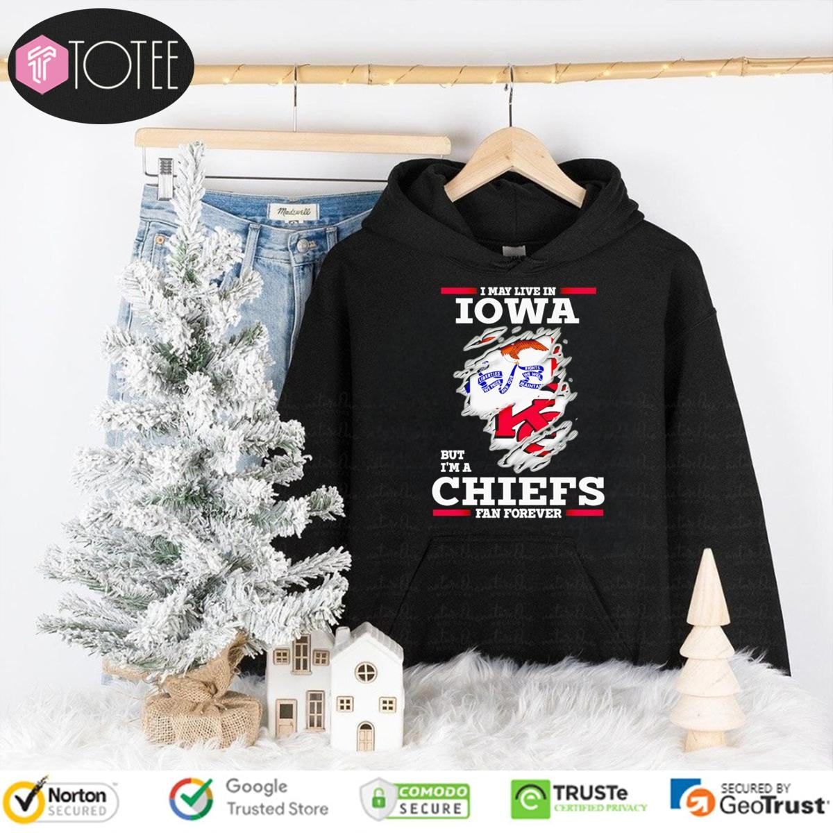 I May Live In Iowa But Im A Kansas City Chiefs Fan Forever Torn T-shirt