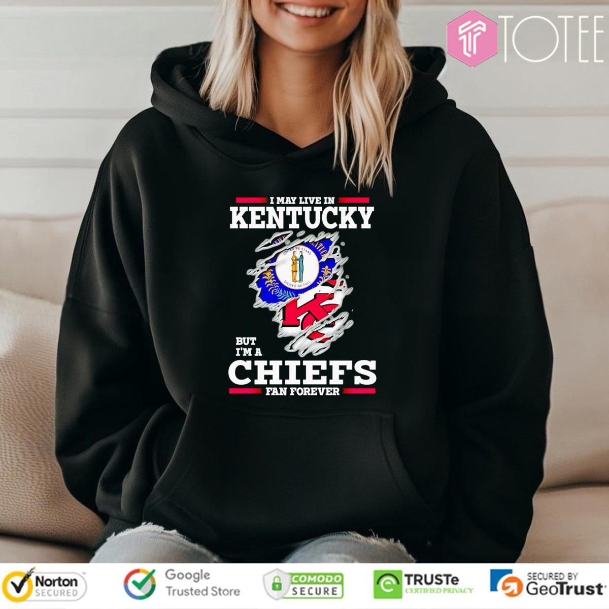 I May Live In Kentucky But Im A Kansas City Chiefs Fan Forever Torn T-shirt