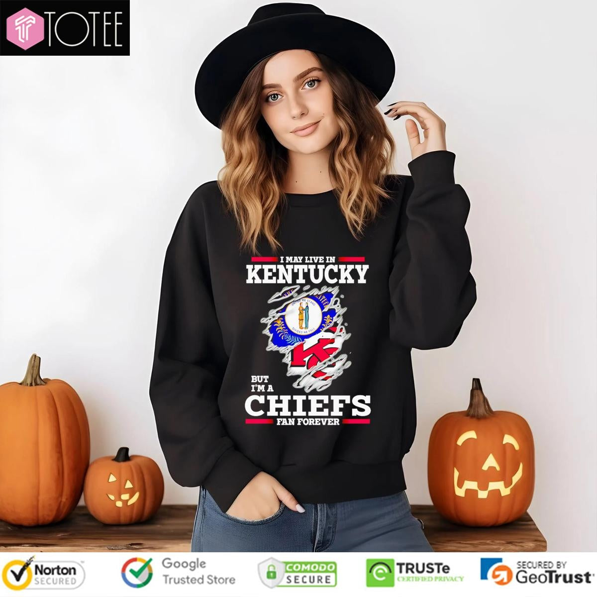 I May Live In Kentucky But Im A Kansas City Chiefs Fan Forever Torn T-shirt