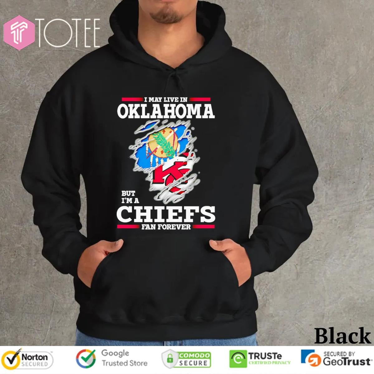 I May Live In Oklahoma But Im A Kansas City Chiefs Fan Forever Torn T-shirt
