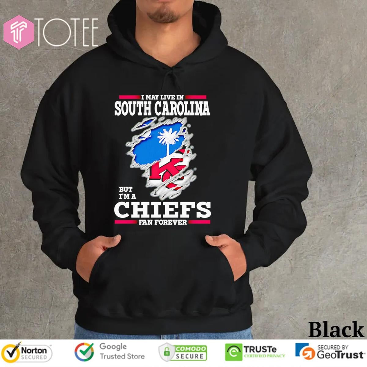 I May Live In South Carolina But Im A Kansas City Chiefs Fan Forever Torn T-shirt