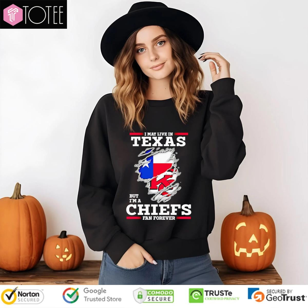 I May Live In Texas But Im A Kansas City Chiefs Fan Forever Torn T-shirt