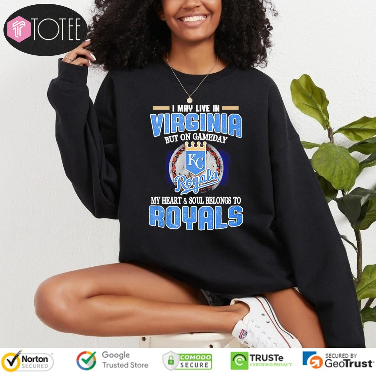 I May Live Virginia But On Gameday My Heart And Soul Belongs To Kansas City Royals T-shirt