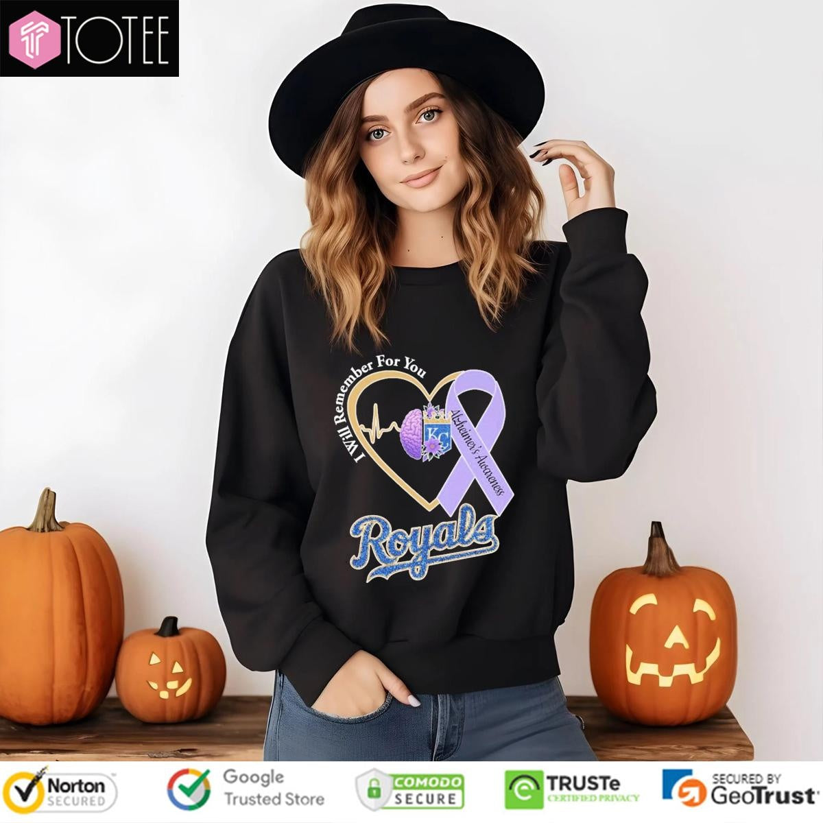 I Will Remember For You Alzheimers Awareness Kansas City Royals Heartbeat T-shirt