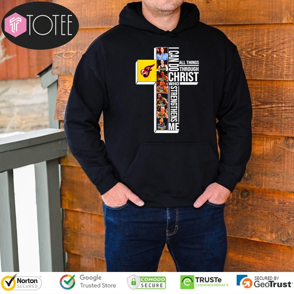 Indiana Fever Cross All Things Through I Can Do Christ Who Strengthens Me T-shirt