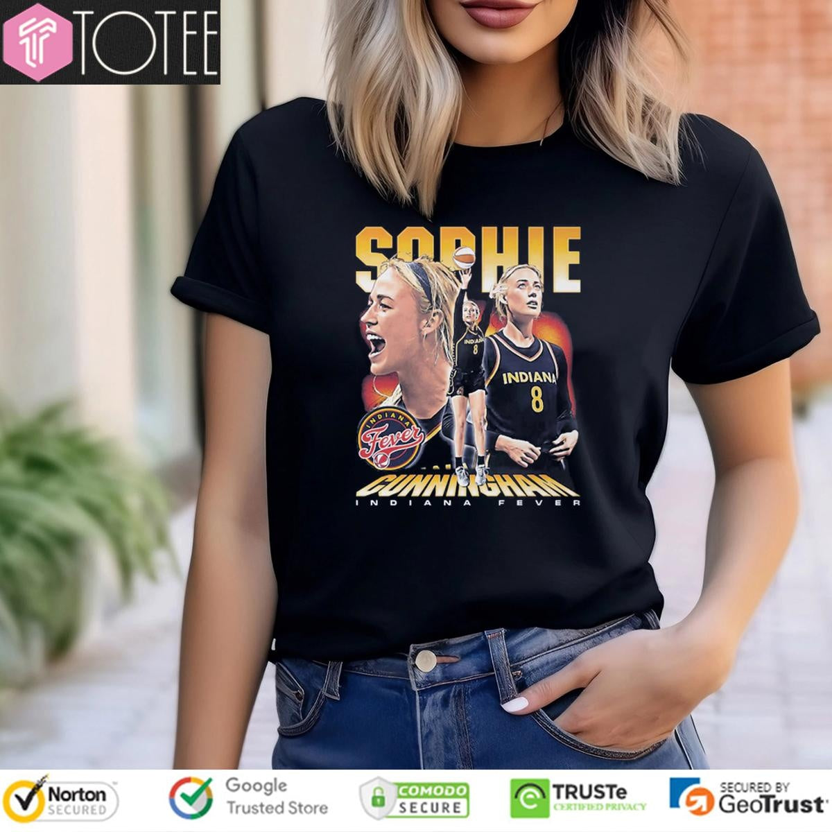 Indiana Fever Sophie Cunninghamel Vintage Graphic T-shirt