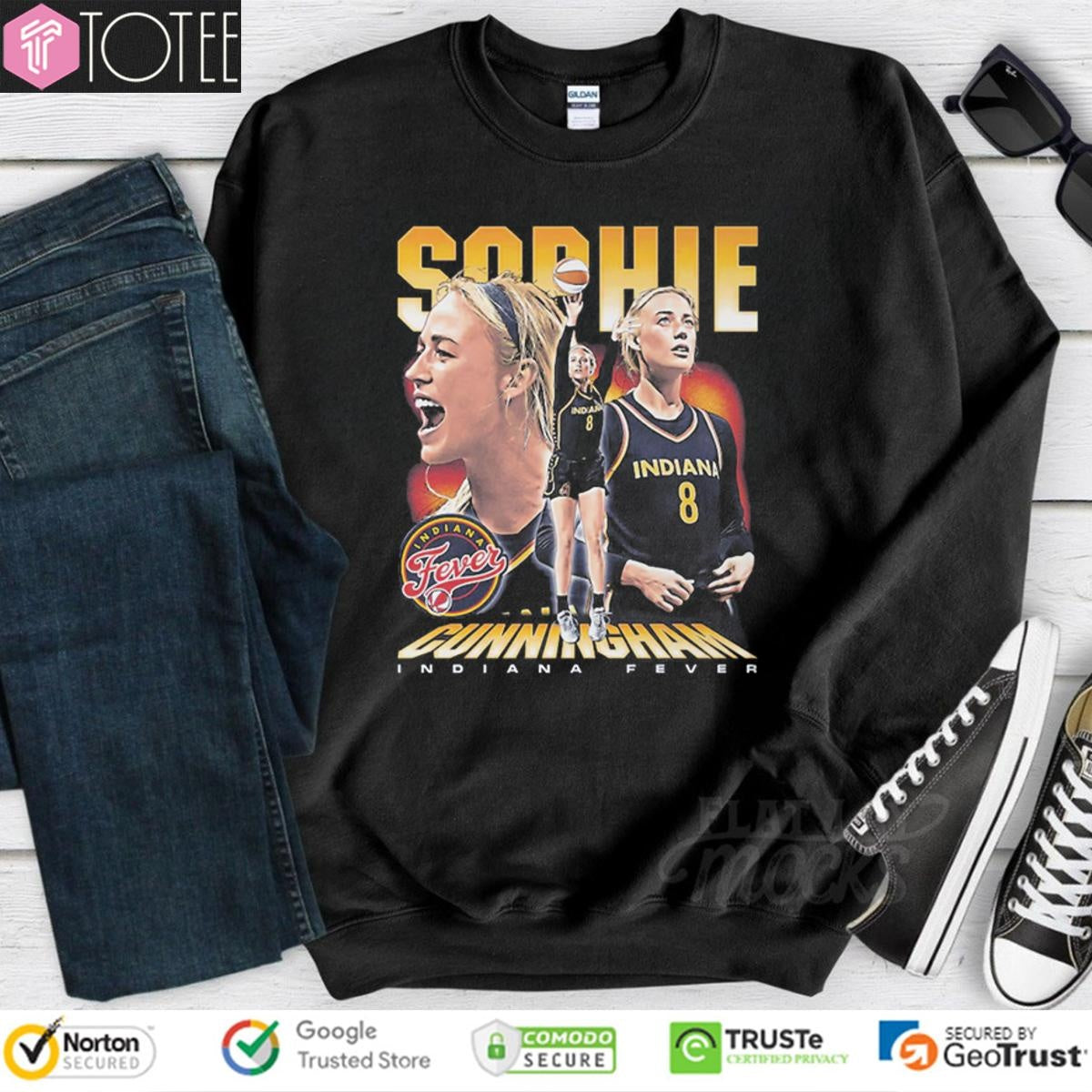 Indiana Fever Sophie Cunninghamel Vintage Graphic T-shirt
