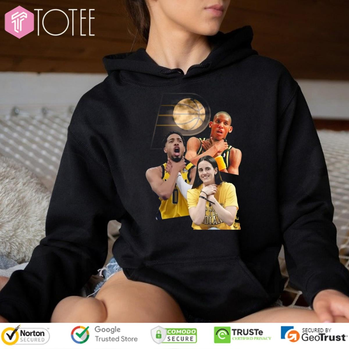 Indiana Pacers Reggie Miller Tyrese Haliburton Caitlin Clark Cover Choke T-shirt