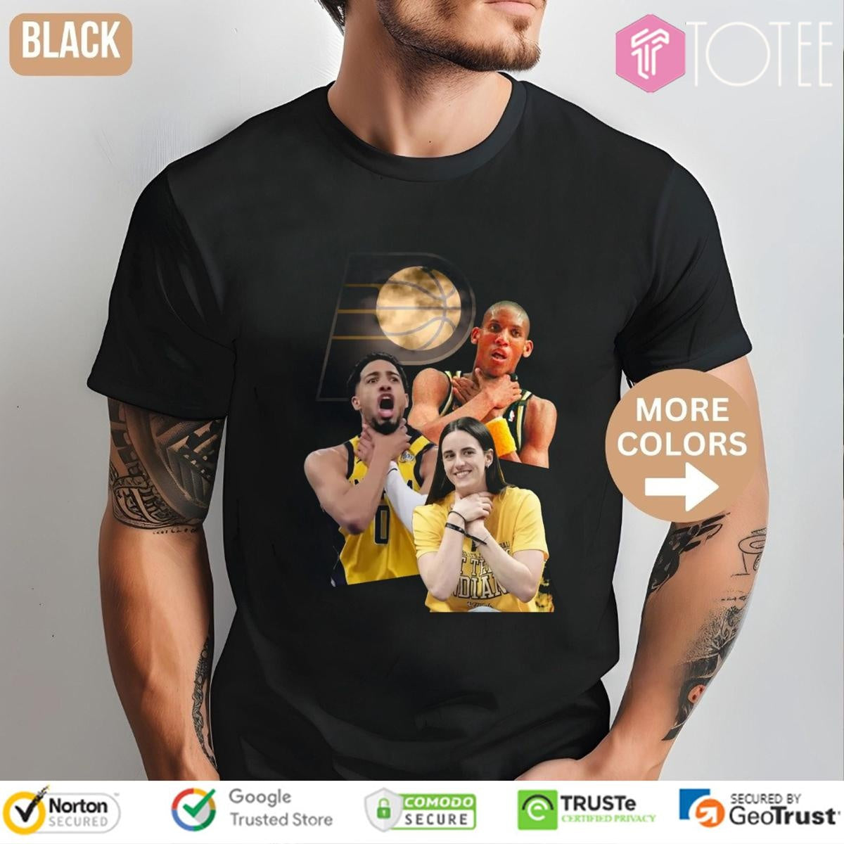 Indiana Pacers Reggie Miller Tyrese Haliburton Caitlin Clark Cover Choke T-shirt