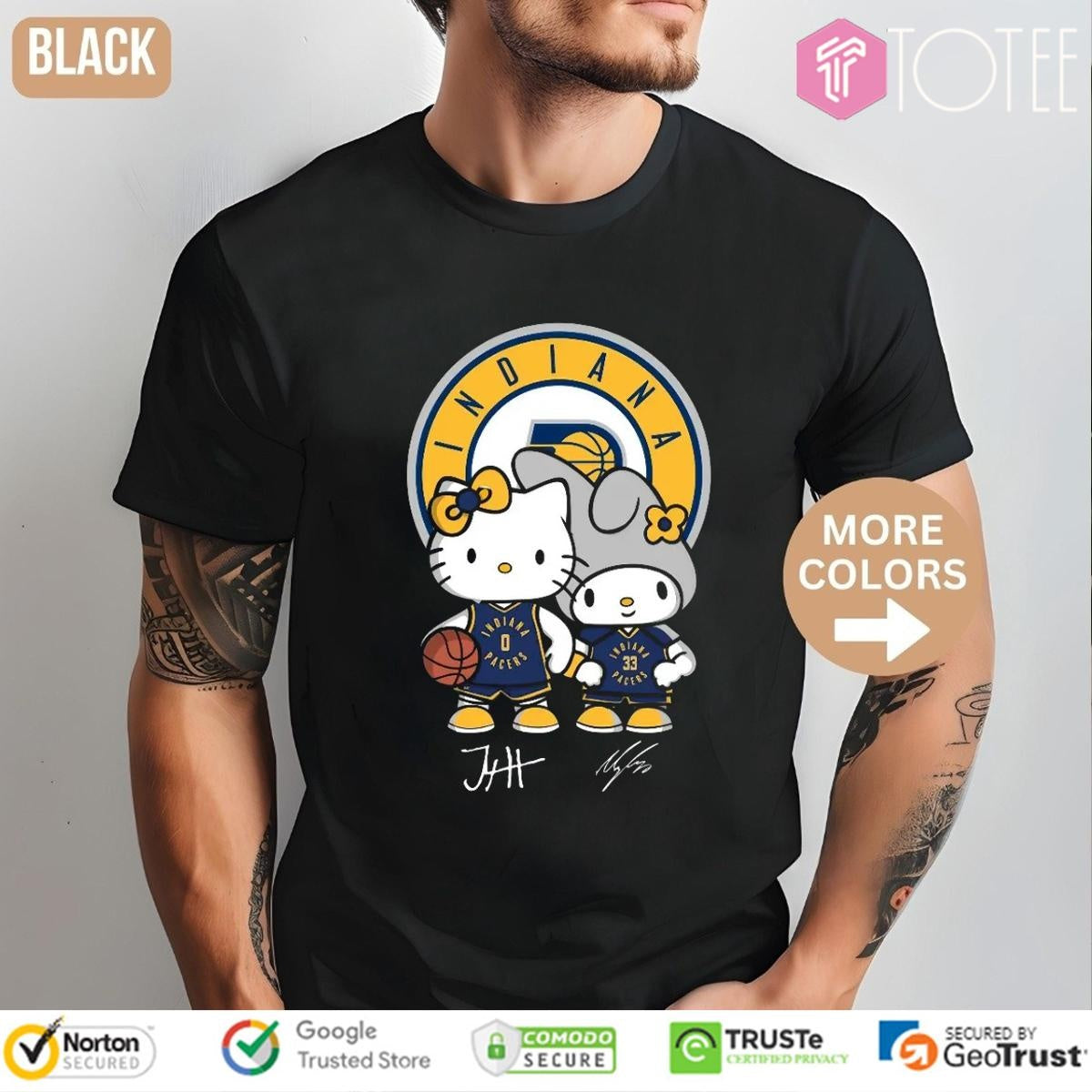Indiana Pacers Tyrese Haliburton Myles Turner Hello Kitty Signatures T-shirt