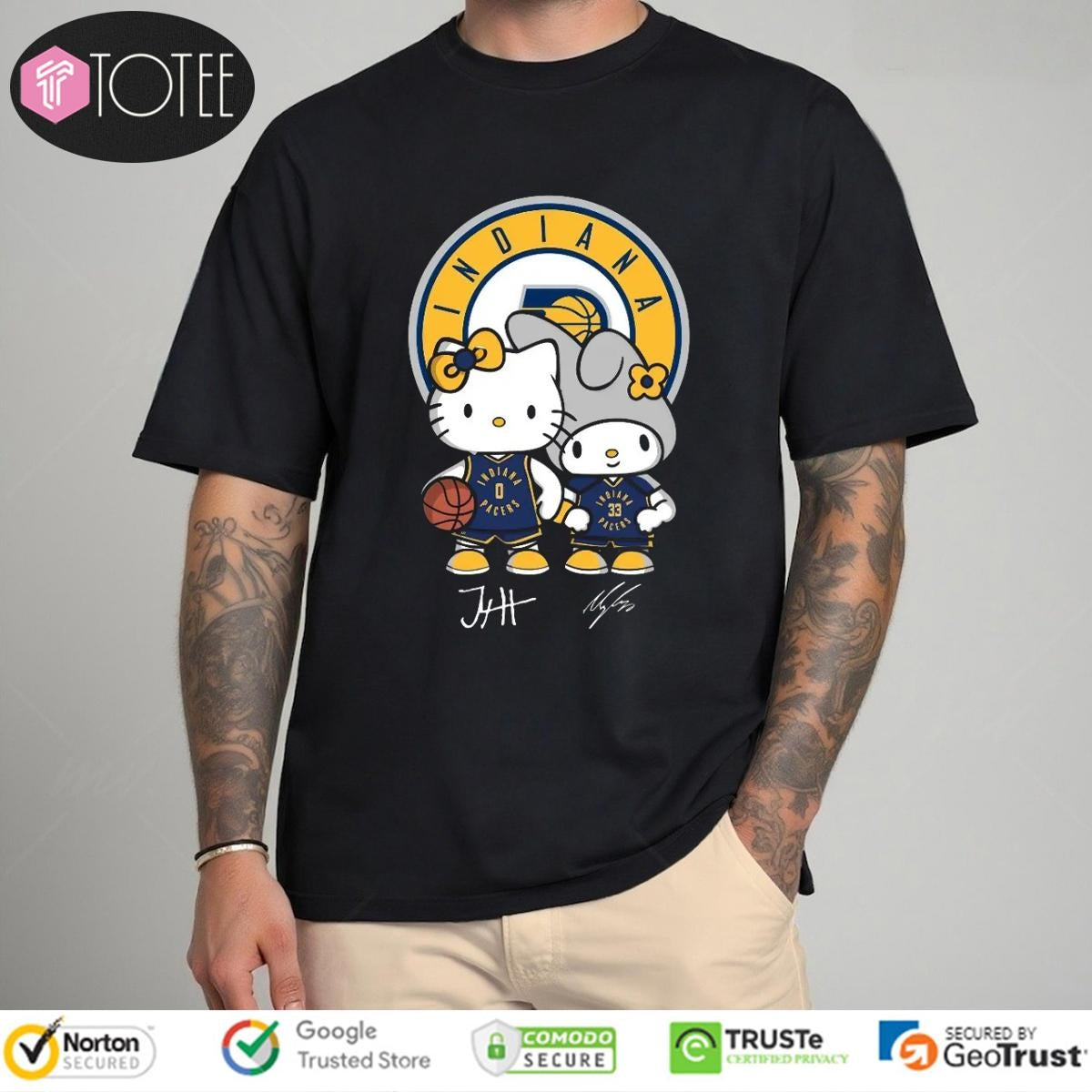 Indiana Pacers Tyrese Haliburton Myles Turner Hello Kitty Signatures T-shirt