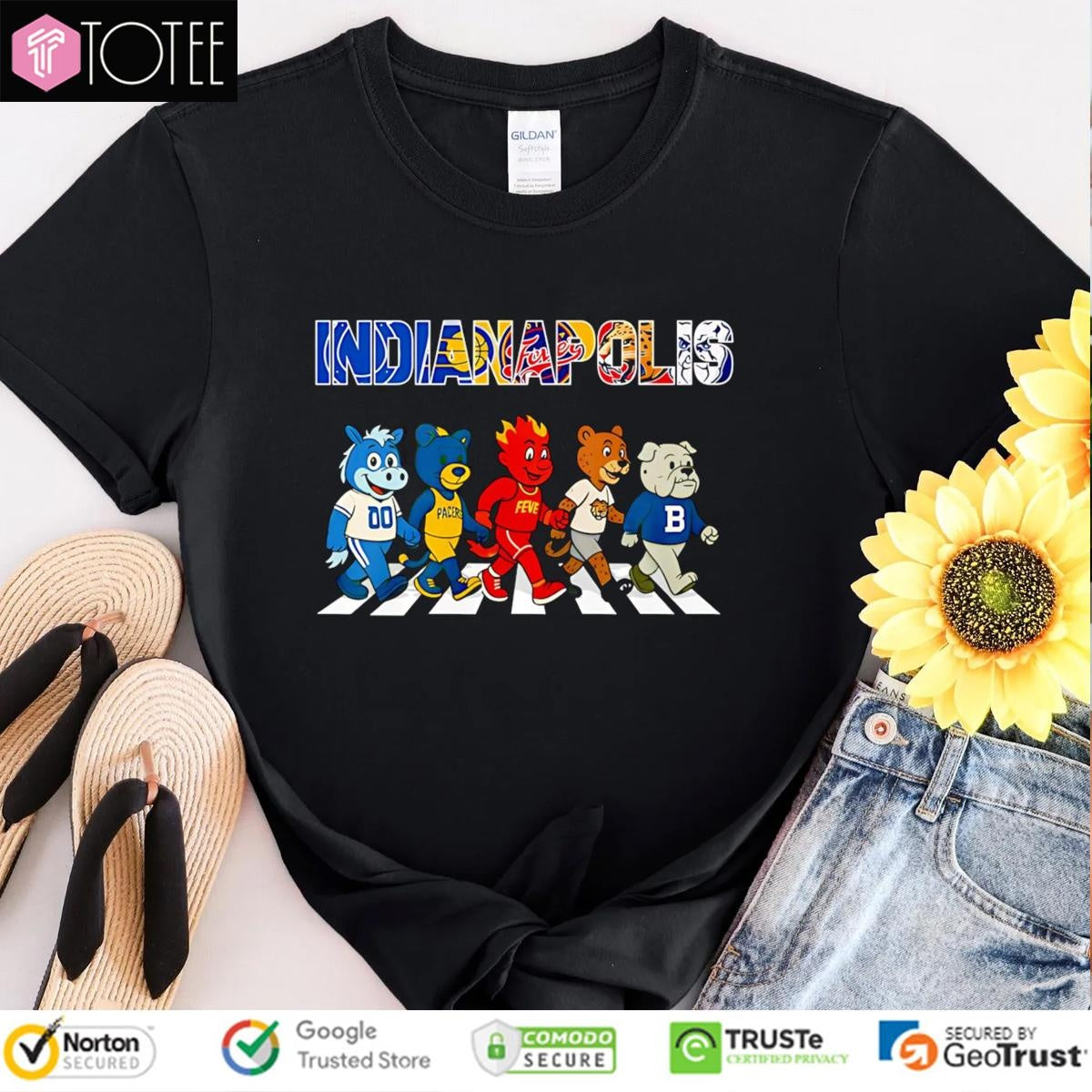 Indianapolis Sports Chibi Mascot Cross Road T-shirt