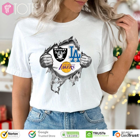 Inside Me Las Vegas Raiders Los Angeles Lakers Dodgers T-shirt