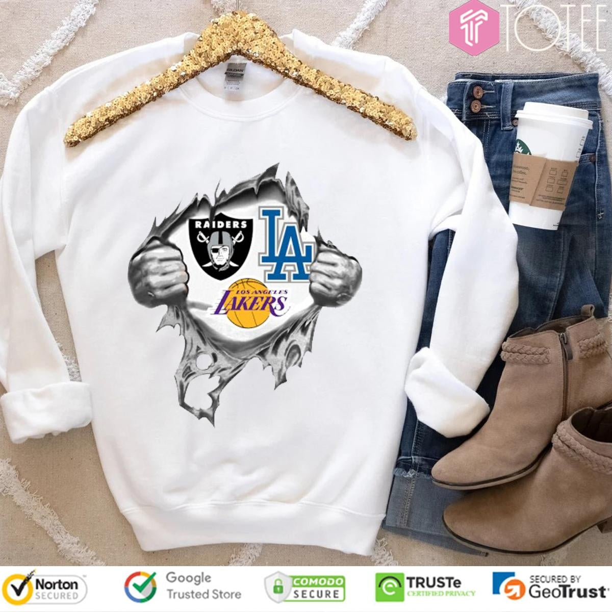 Inside Me Las Vegas Raiders Los Angeles Lakers Dodgers T-shirt