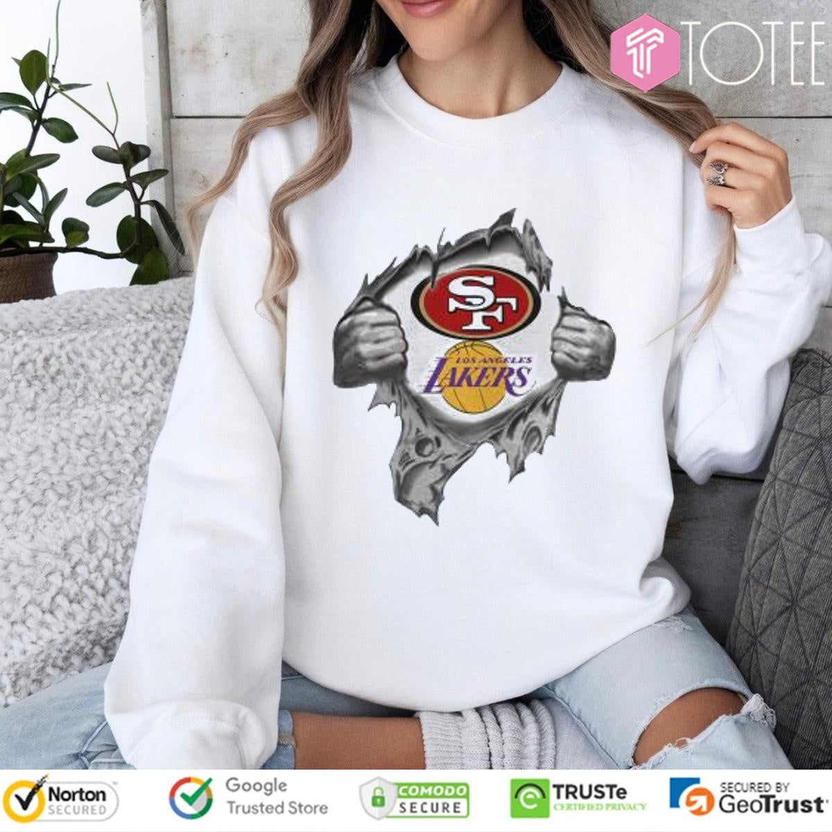 Inside Me San Francisco 49Ers Los Angeles Lakers T-shirt