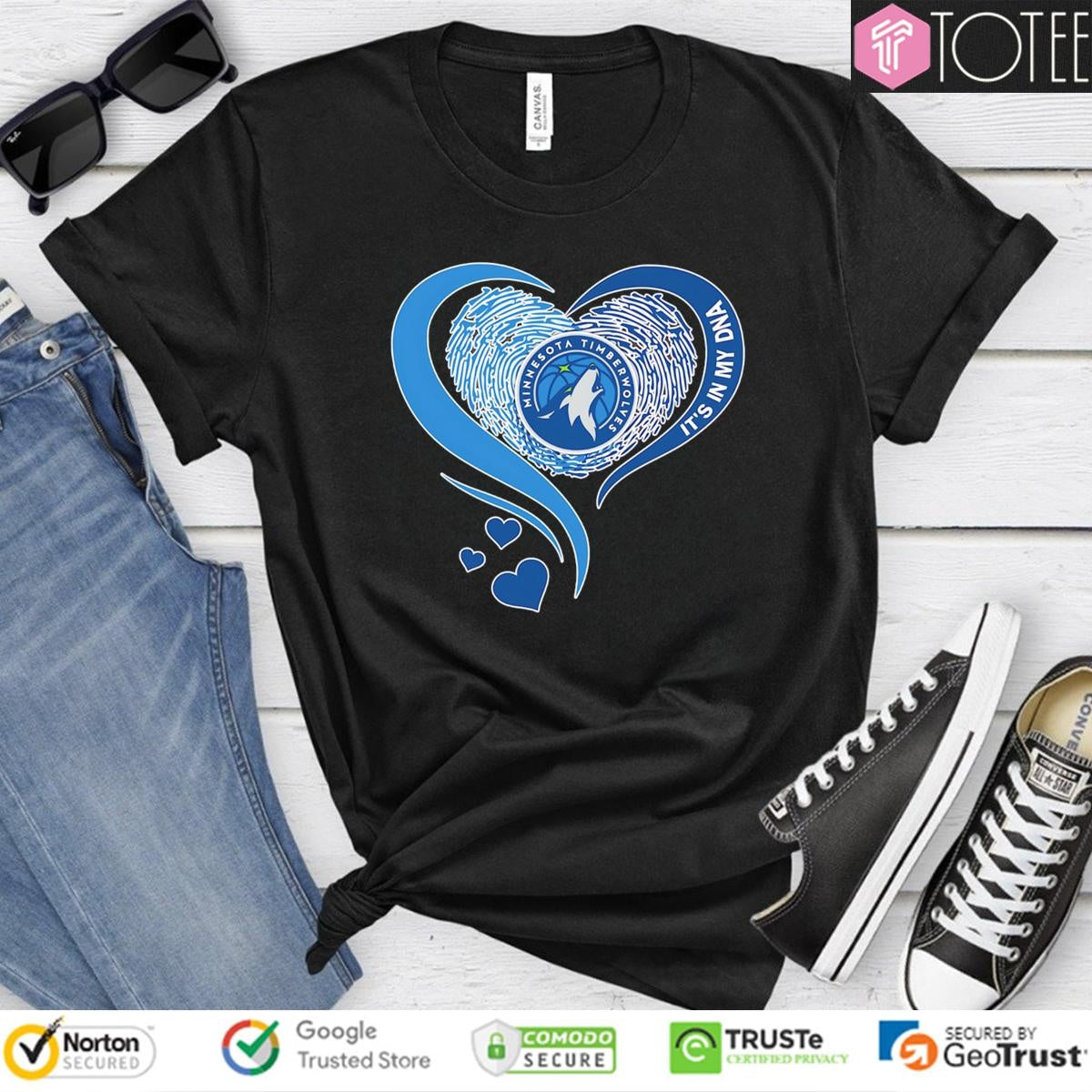 Its In My Dna Minnesota Timberwolves Nba Basketball Heart T-shirt