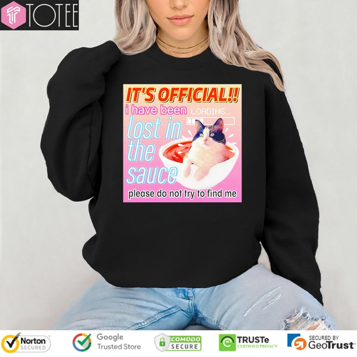 Its Official I Have Been Lost In The Sauce Please Do Not Try To Find Me Cat T-shirt