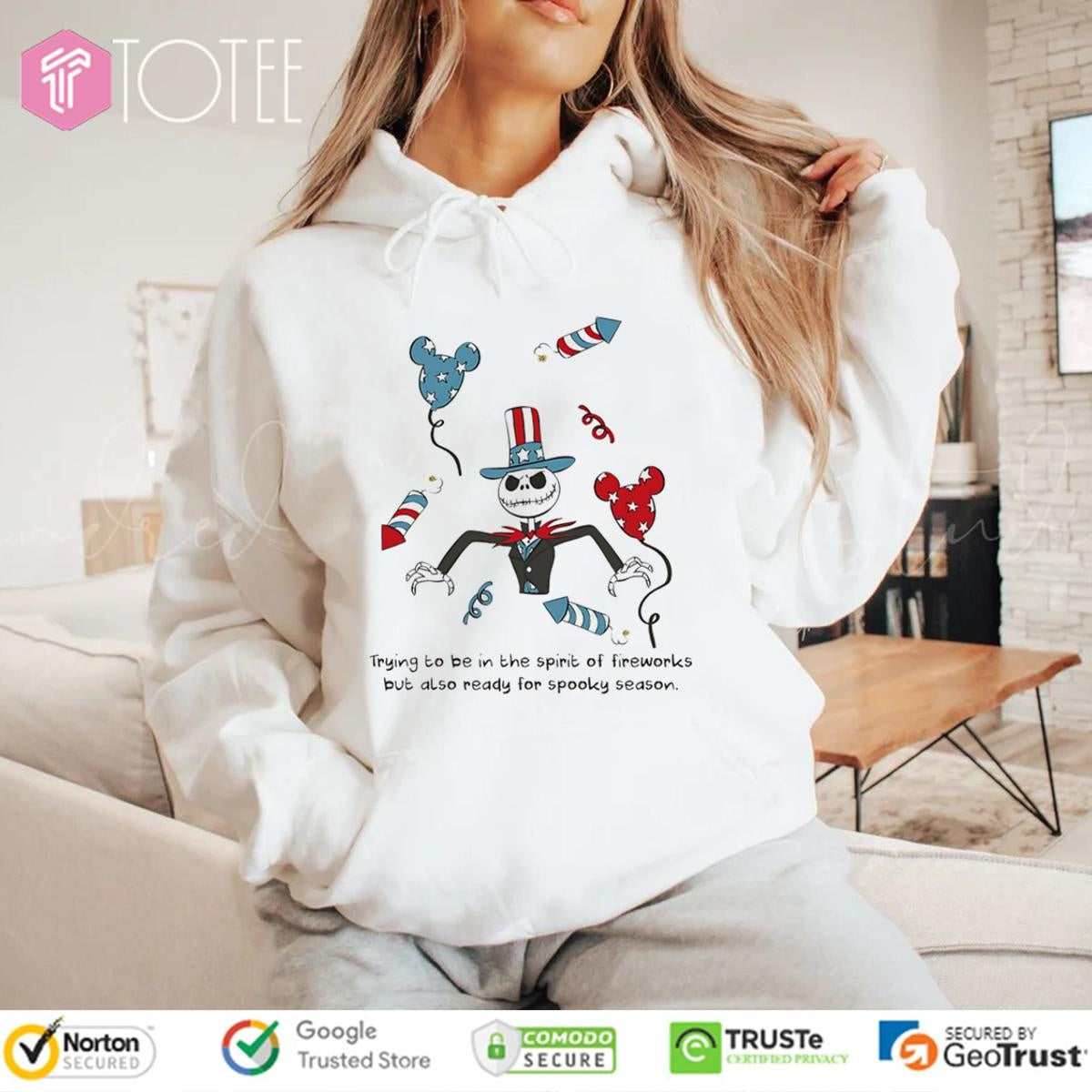 Jack Skellington Trying To Be In The Spirit Of Fireworks T-shirt