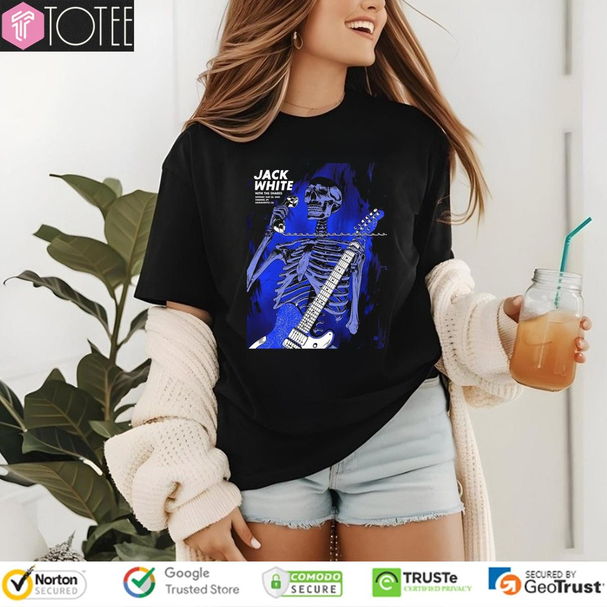 Jack White With The Snares Tour 2025 Sacramento Skeleton T-shirt