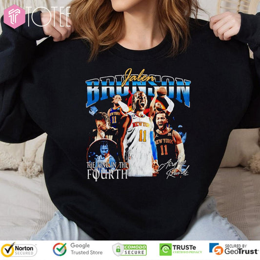 Jalen Brunson The King In The Fourth Knicks Signature Vintage Bootleg sweatshirt