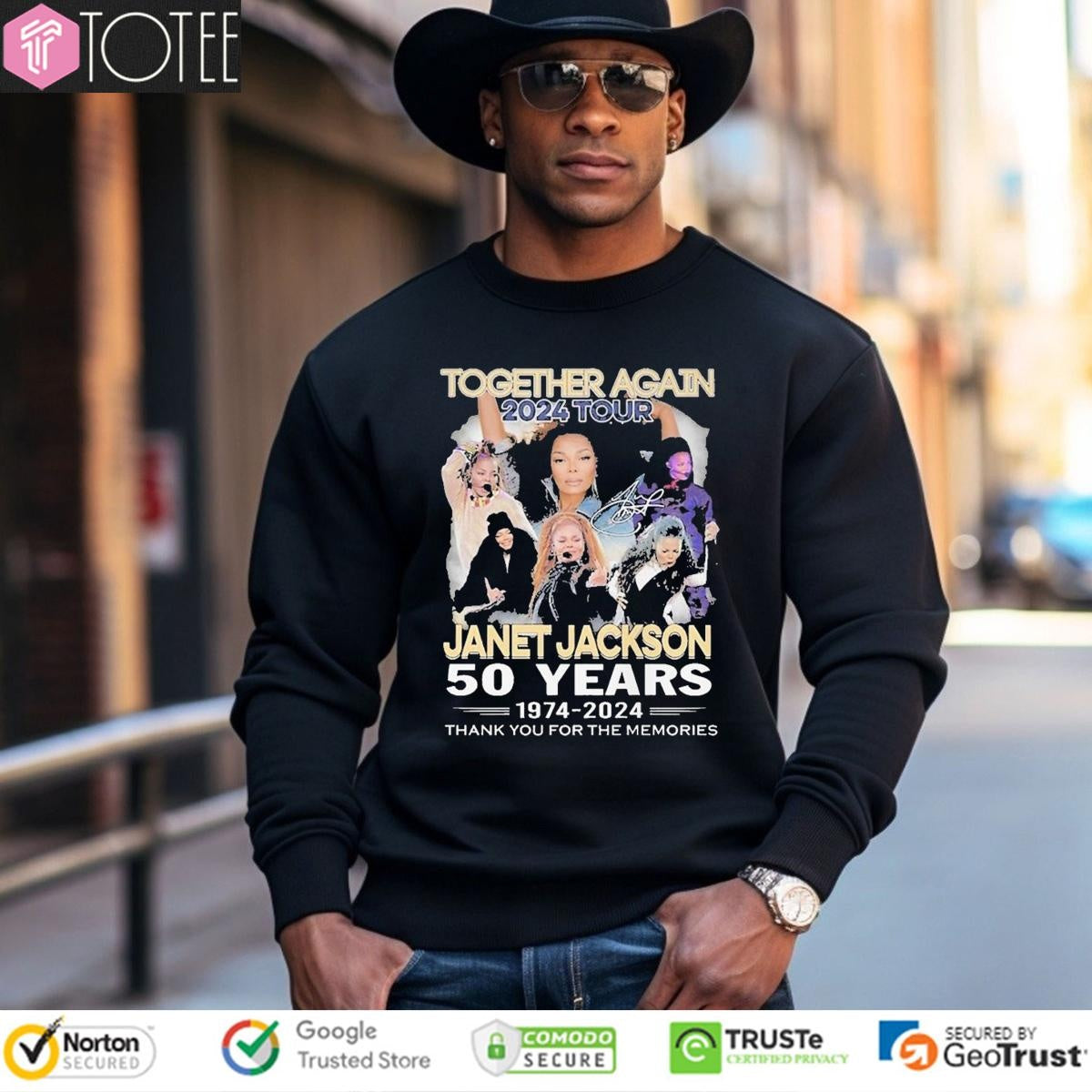 Janet Jackson Together Again Tour 50 Years 1974-2024 Signature sweatshirt