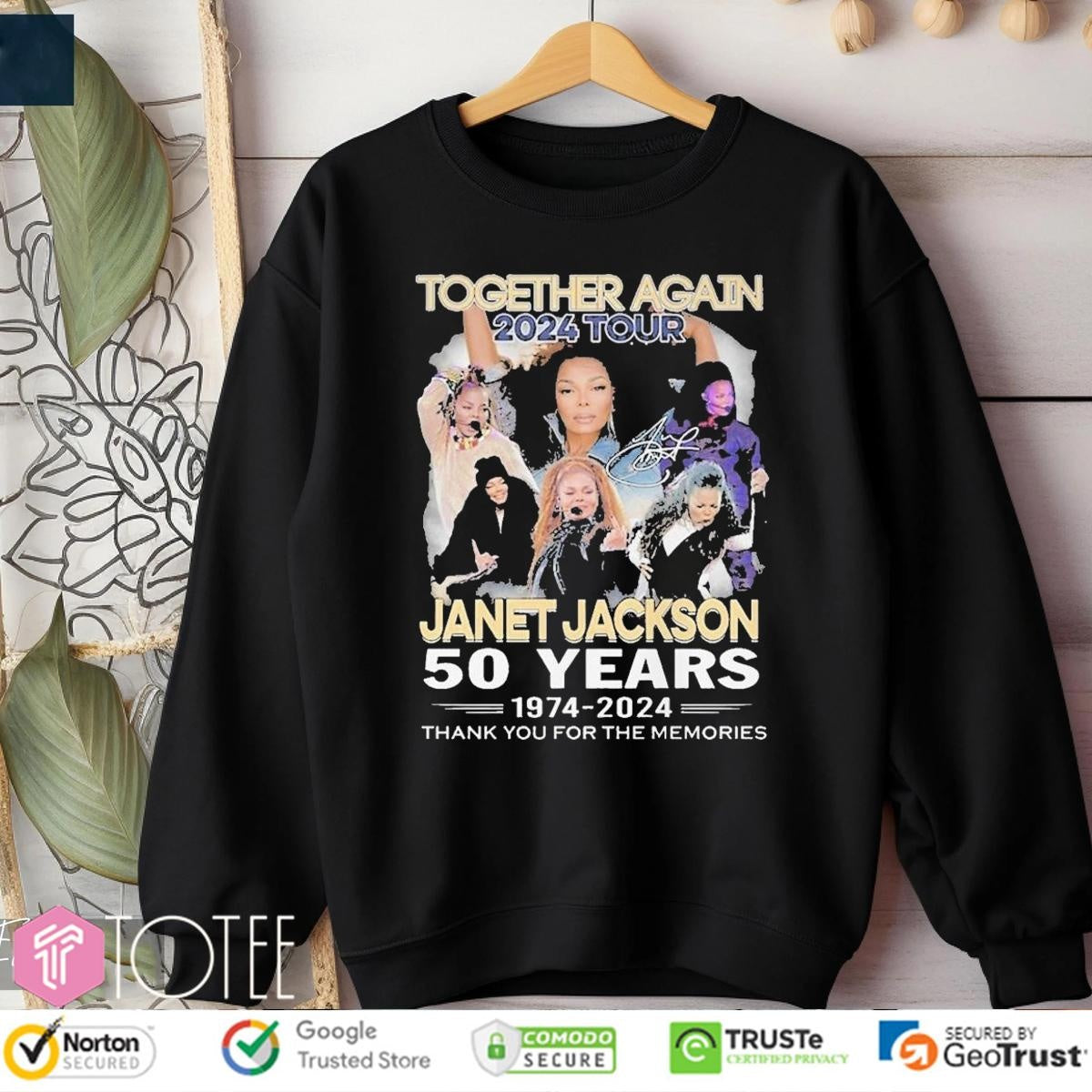 Janet Jackson Together Again Tour 50 Years 1974-2024 Signature sweatshirt