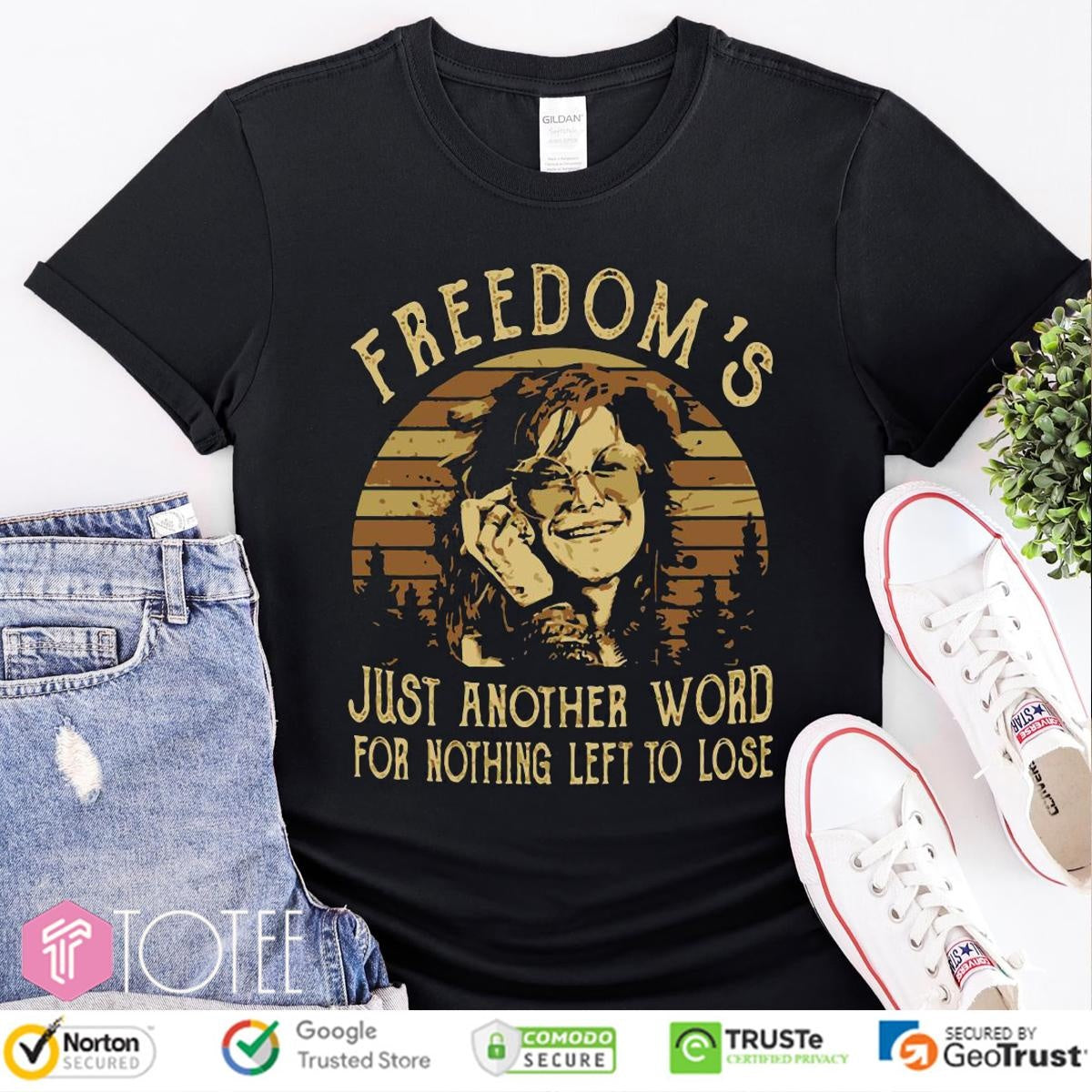 Janis Joplin Freedoms Just Another Word For Nothing Left To Lose Vintage T-shirt