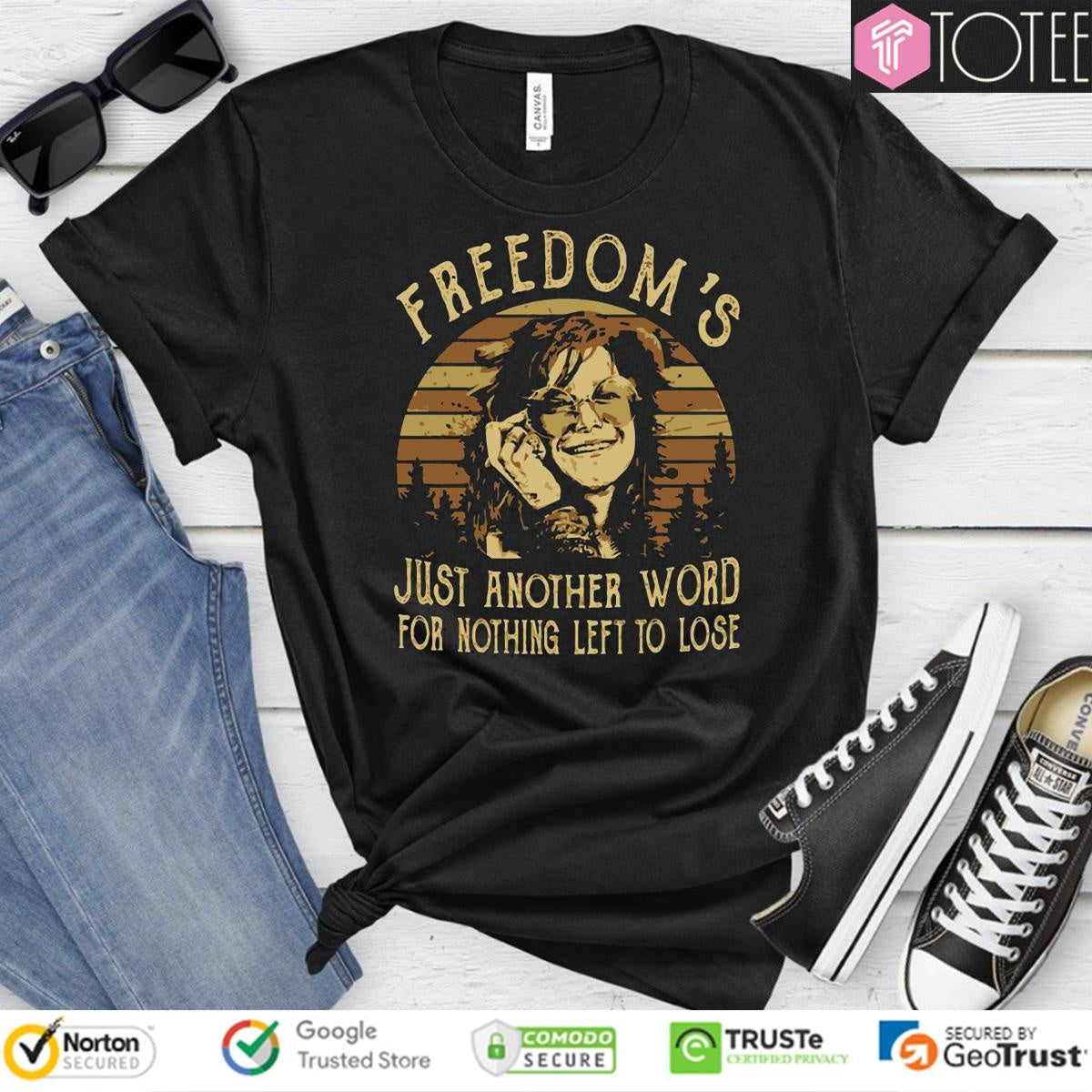 Janis Joplin Freedoms Just Another Word For Nothing Left To Lose Vintage T-shirt