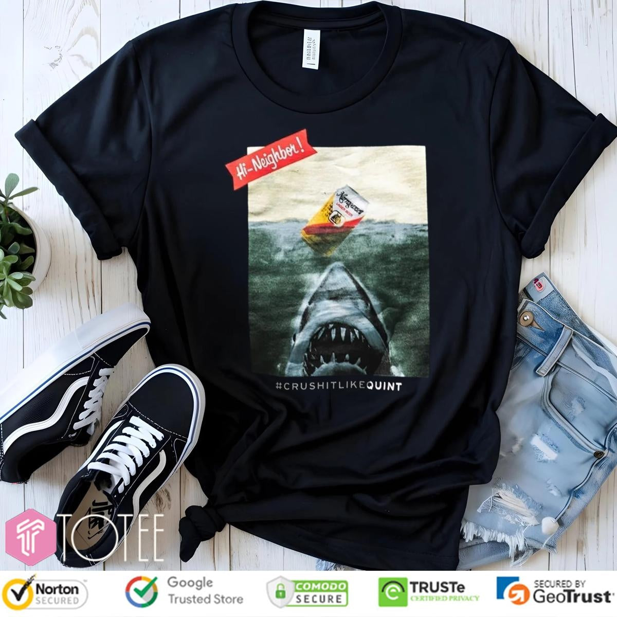 Jaws Narragansett Lager Beer Crushitlikequint Shark T-shirt