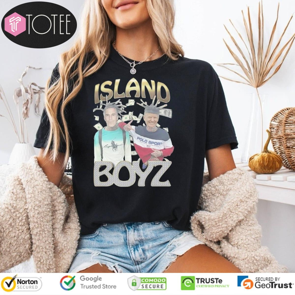 Jeffrey Epstein Donald Trump Island Boyz Polo Sport T-shirt