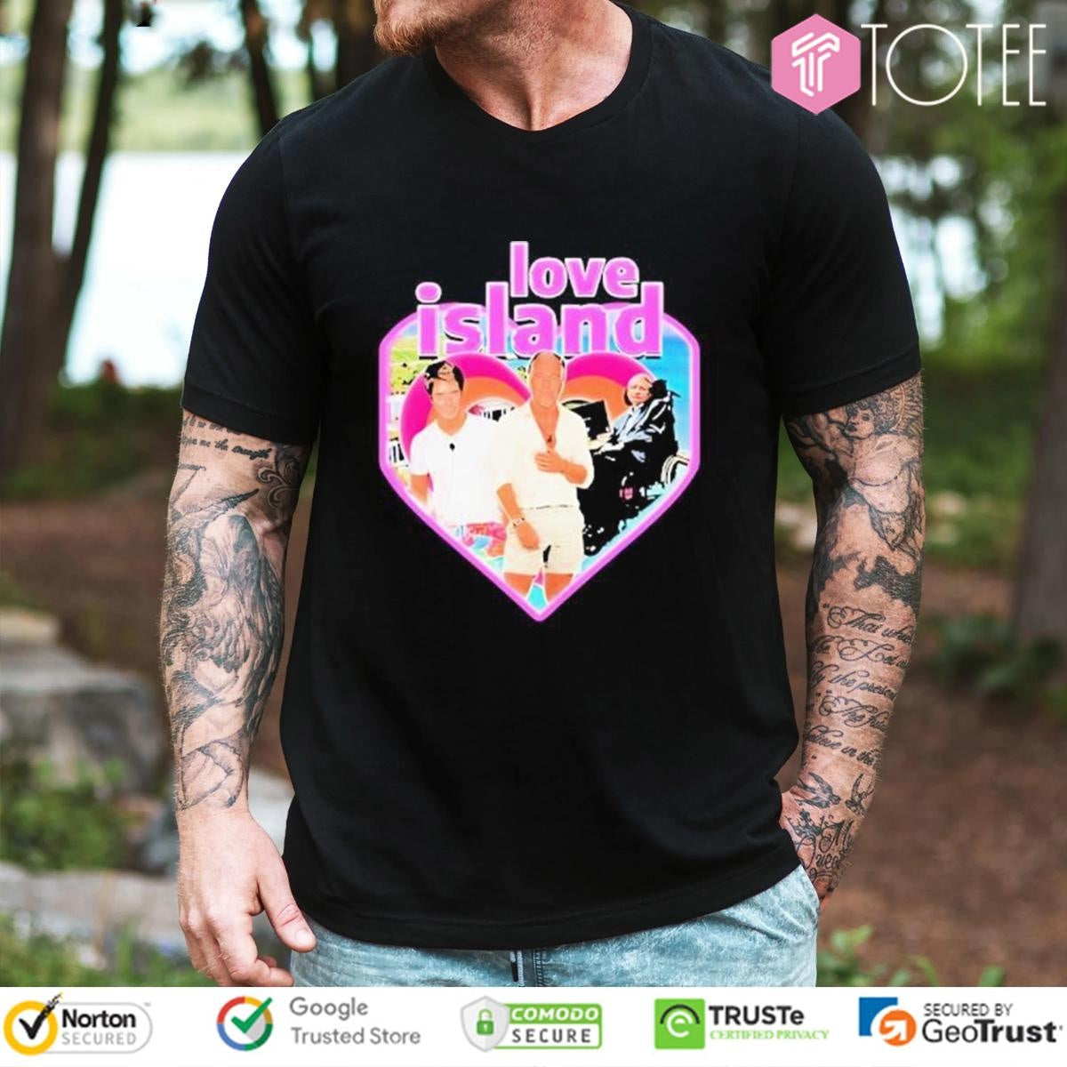 Jeffrey Epstein Love Island Heart Stephen Hawking T-shirt