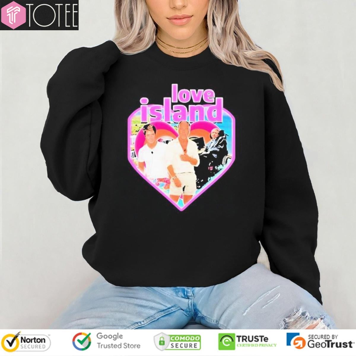 Jeffrey Epstein Love Island Heart Stephen Hawking T-shirt