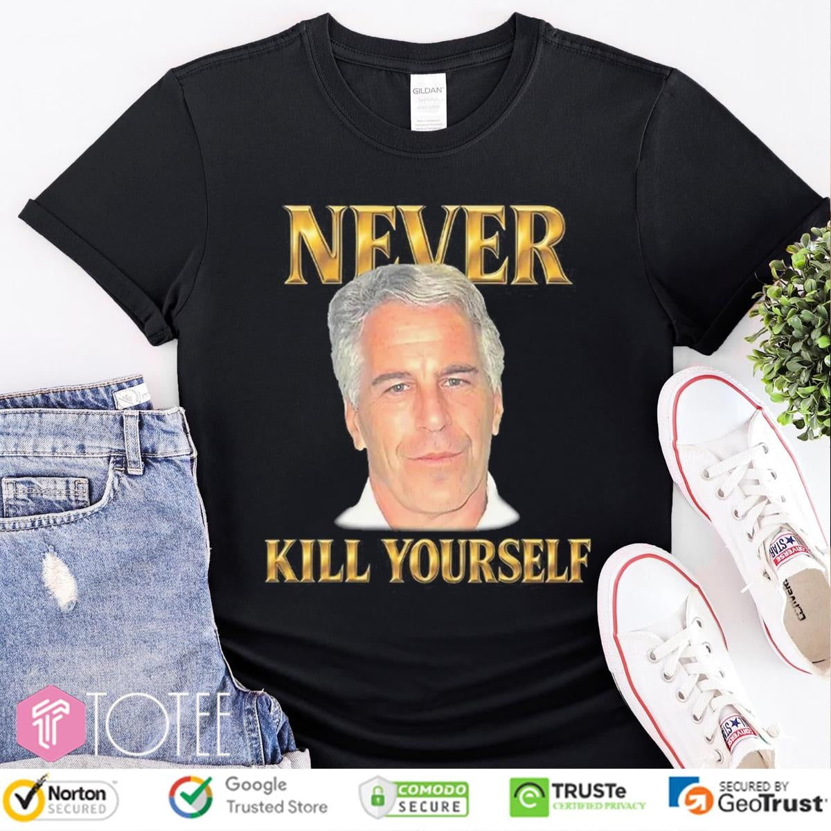 Jeffrey Epstein Never Kill Yourself Face T-shirt