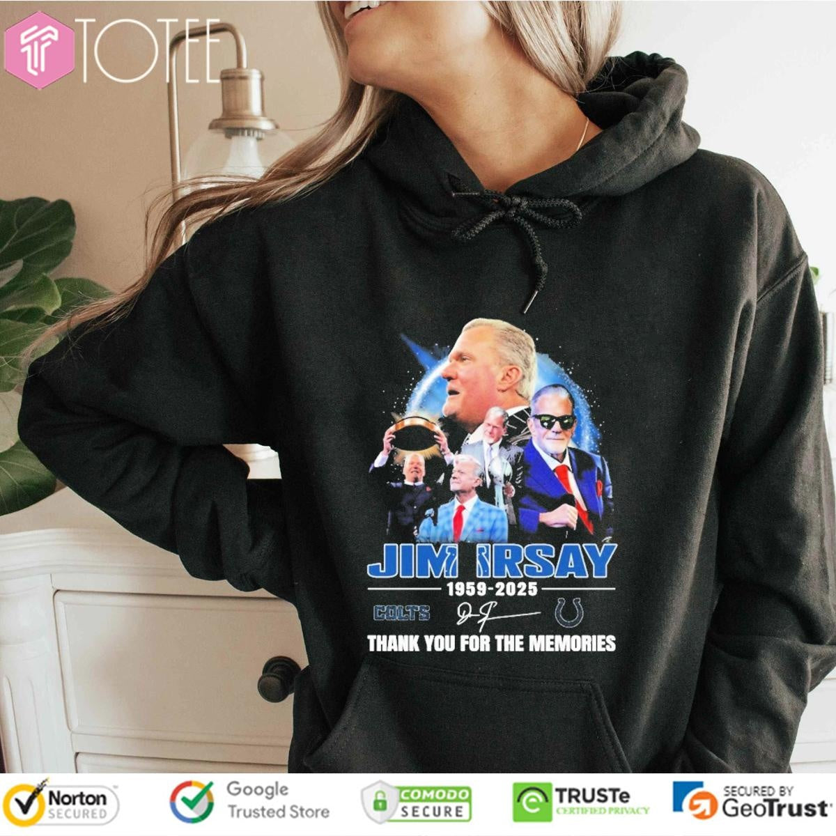 Jim Irsay 1959-2025 Indianapolis Colts Signature T-shirt