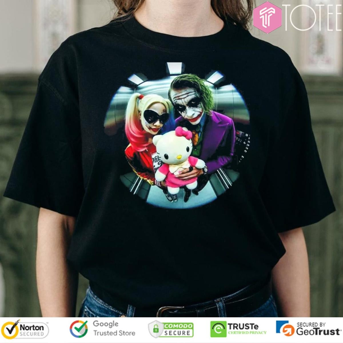 Joker Harley Quinn Hello Kitty Elevator Fisheye Lens T-shirt