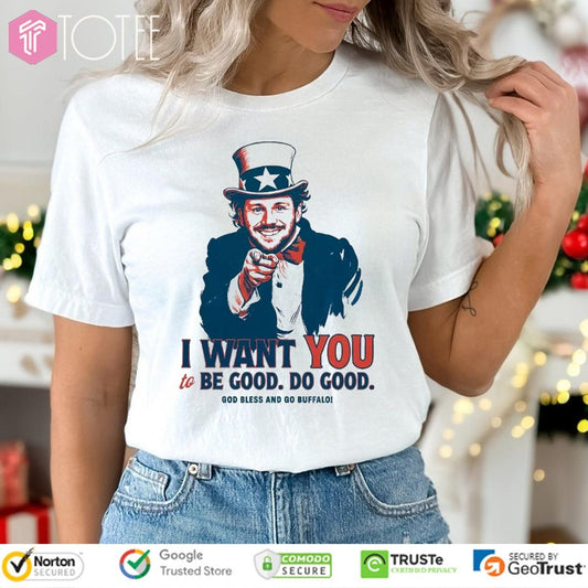 Josh Allen Parody Uncle Sam I Want You God Bless And Go Buffalo Bills T-shirt