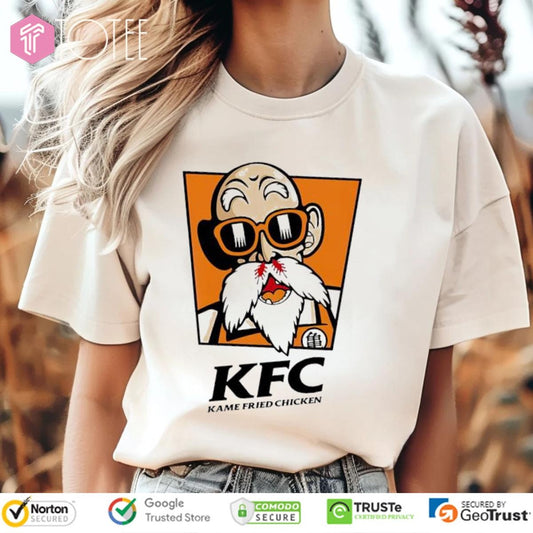 Kame Fried Chicken Parody Master Roshi Dragon Ball Z Kfc Logo T-shirt