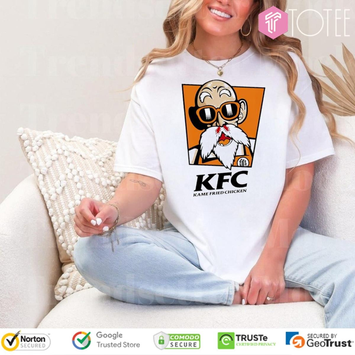 Kame Fried Chicken Parody Master Roshi Dragon Ball Z Kfc Logo T-shirt