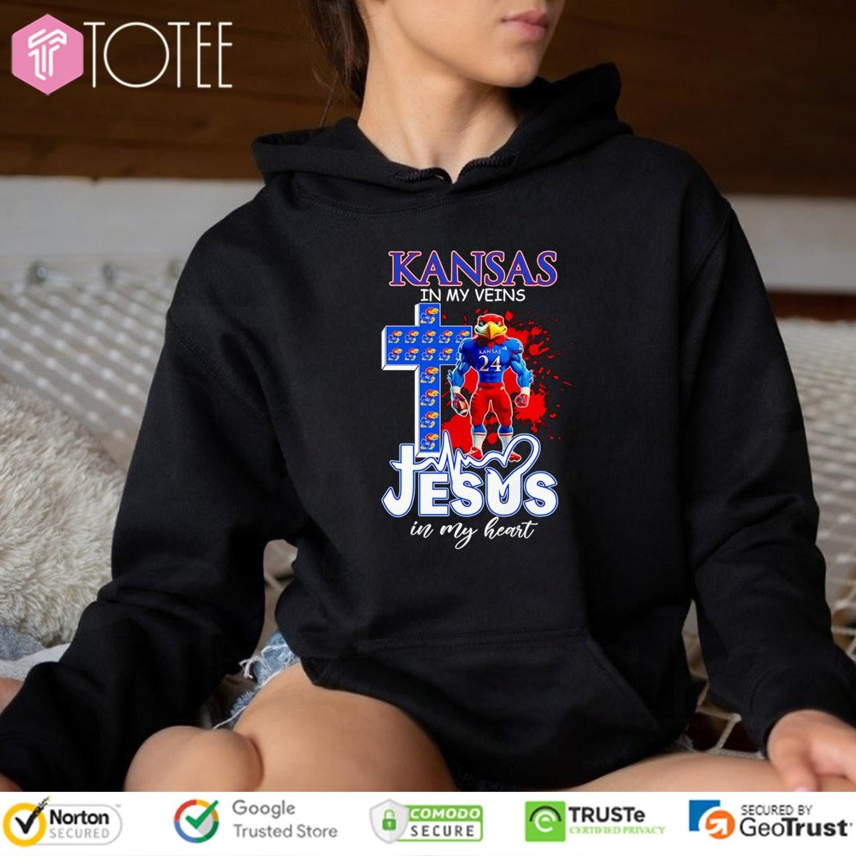 Kansas In My Veins Jesus In My Heart Mascot T-shirt