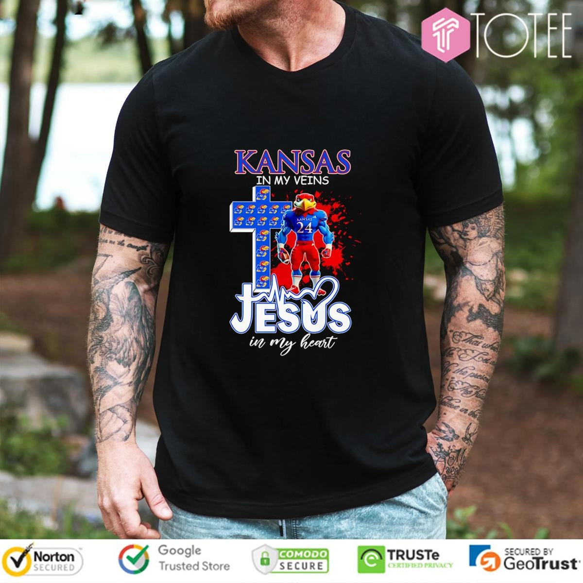 Kansas In My Veins Jesus In My Heart Mascot T-shirt