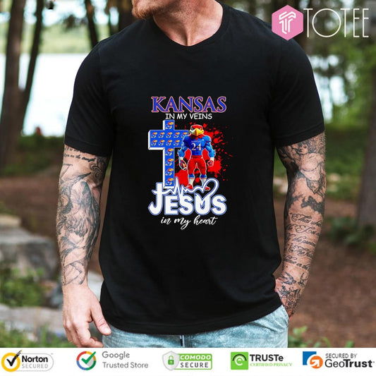 Kansas In My Veins Jesus In My Heart Mascot T-shirt