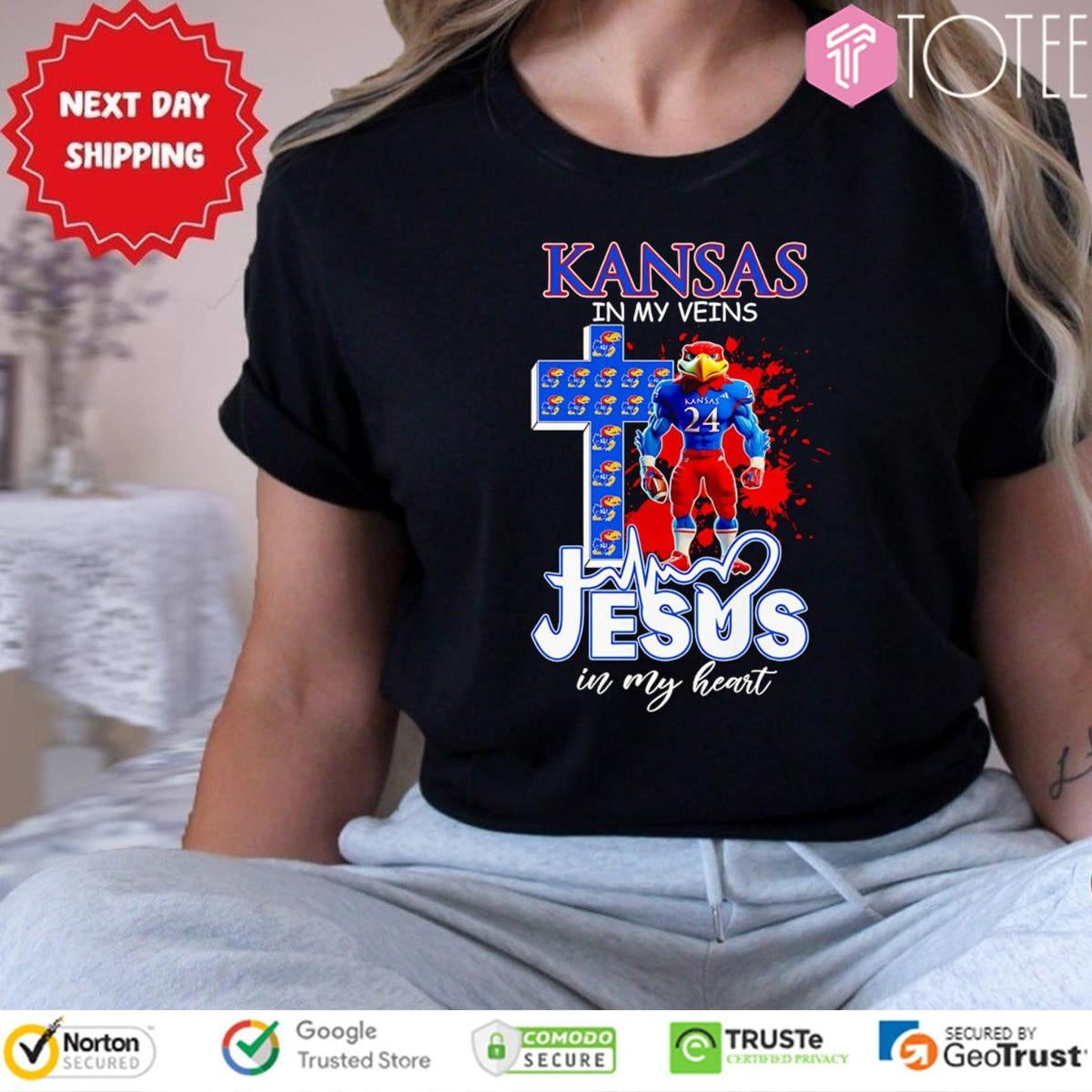 Kansas In My Veins Jesus In My Heart Mascot T-shirt